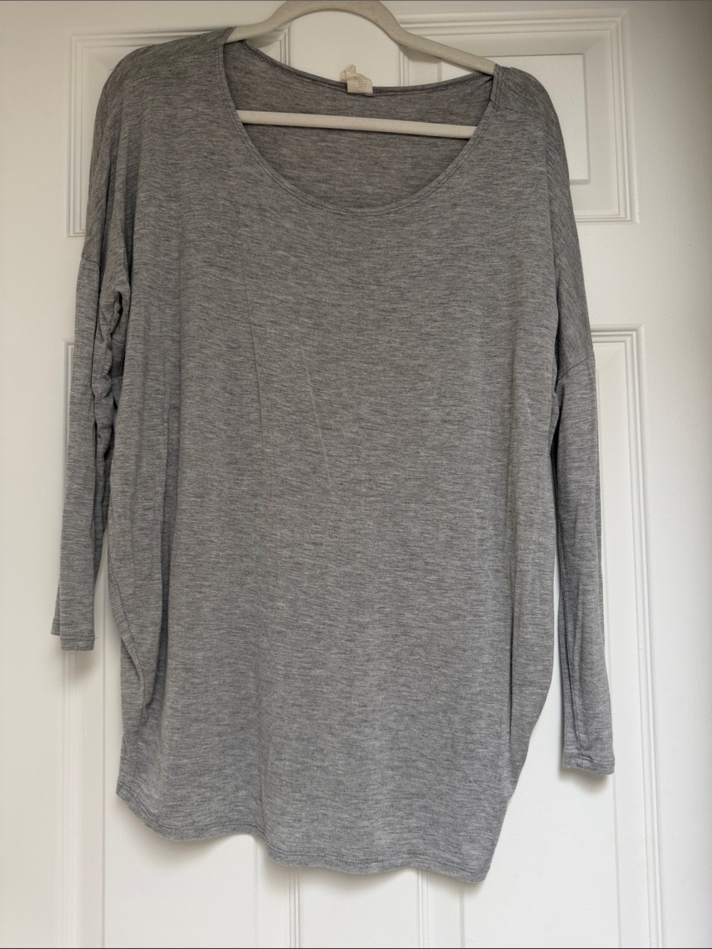 Classic Gray Scoop Neck Women's Top